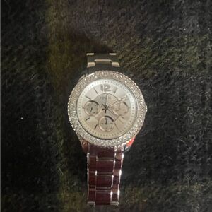 4/$15 Fossil Silver Chronograph Watch